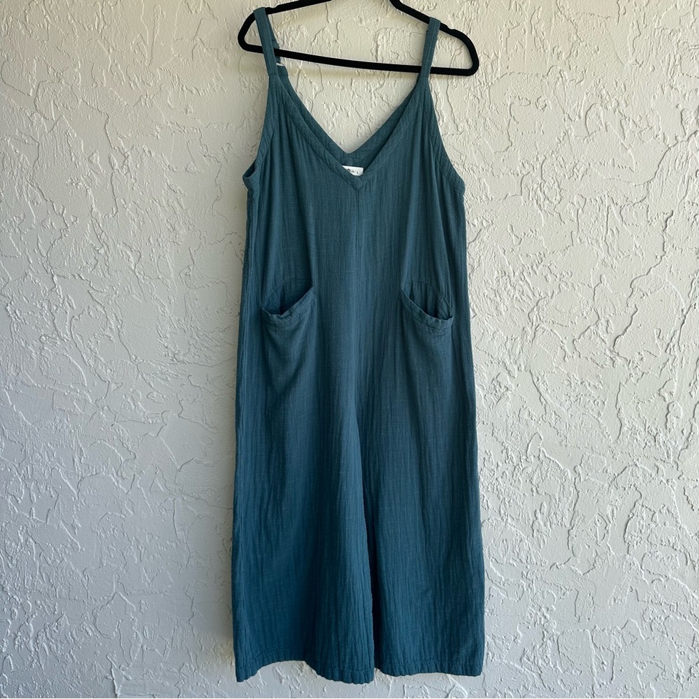 NATURAL LIFE Teal Wide-Leg Jumpsuit